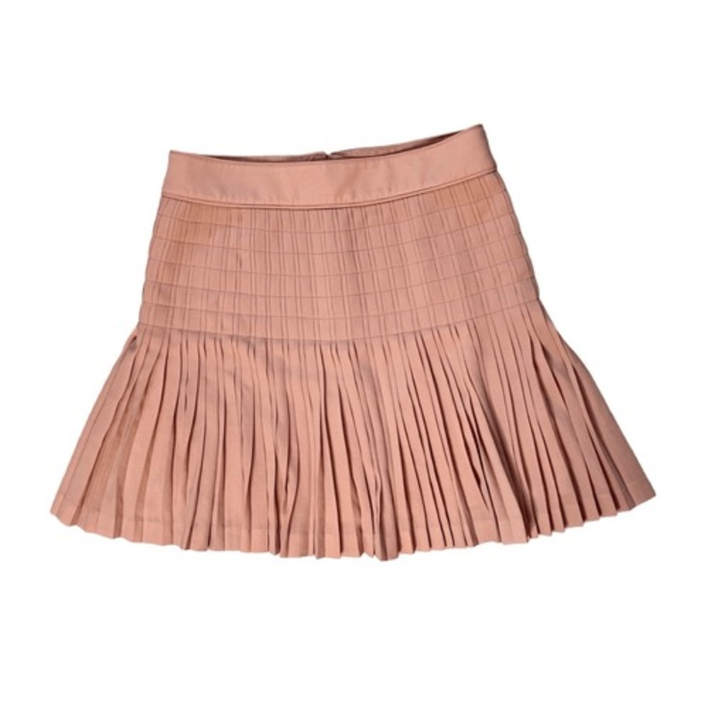 J. Crew A9988 Pleated Lattice Chiffon Lined Skirt Pink Feminine Cottagecore sz 2